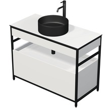 Kúpeľňová skrinka s čiernym umývadlom Intedoor KRIOS 100 cm KR DESK 100 1Z W A3416-thumb-0