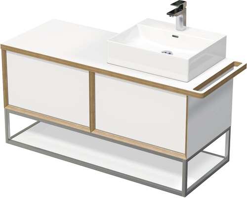 Kúpeľňová skrinka s umývadlom Intedoor MULTI 128 cm OXO MULTI OALU 120P 2Z KDP Umývadlo s umývadlovou skrinkou, umývadlom na dosku a držiakom na uteráky