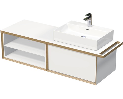 Kúpeľňová skrinka s umývadlom Intedoor MULTI 148 cm OXO MULTI 140P 70 1Z KDP Skrinka pod umývadlo s umývadlom, odkladacou plochou a úložným priestorom