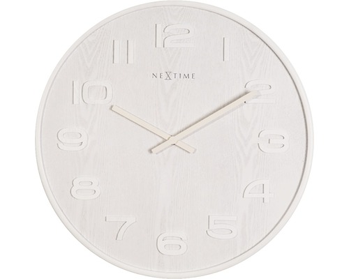 Nástenné hodiny NeXtime Wood Wood Big biele Ø 53 cm