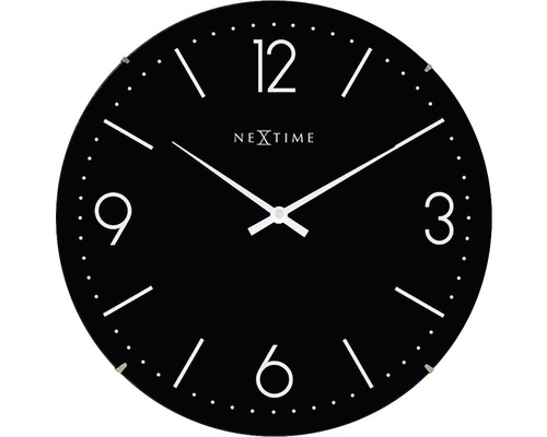 Nástenné hodiny NeXtime Basic Dome čierne Ø 35 cm