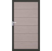 Vchodové dvere s horizontálnymi profilmi a kľučkou