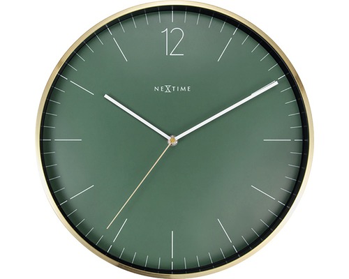 Nástenné hodiny NeXtime Essential Gold modré Ø 34 cm