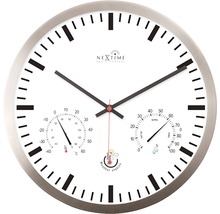 Nástenné hodiny s ukazovateľom teploty a vlhkomerom