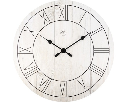 Nástenné hodiny NeXtime Paul biele drevo Ø 40 cm