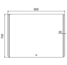 LED zrkadlo do kúpeľne Nimco 90x70 cm s dotykovým senzorom ZP 17019V