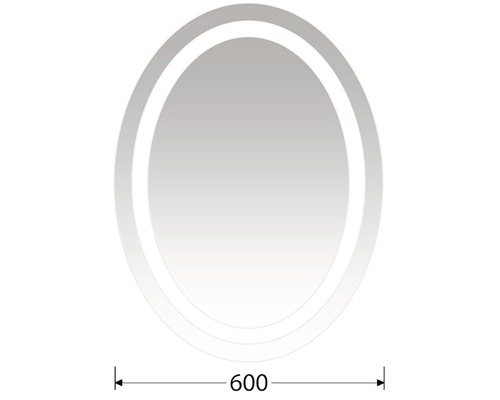 Oválne zrkadlo do kúpeľne s osvetlením Intedoor 60 x 80 cm EL ZS 80/60 Oválne zrkadlo s rozmermi 600 mm.
