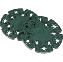 Dva zelené zavlažovacie disky pre rastliny