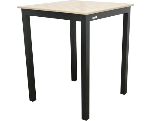 Záhradný stôl gastro barový hliníkový 90 x 90 x 110 cm Doppler EXPERT WOOD antracit Štvorcový záhradný stôl s drevenou doskou a kovovým rámom