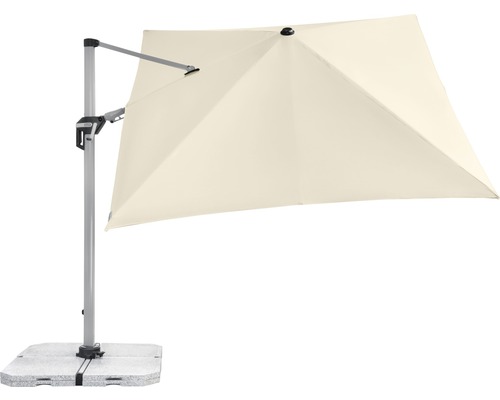 Výkyvný slnečník so štvorcovou strieškou a základňou