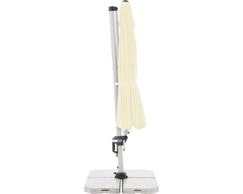 Bočný slnečník s betónovým podstavcom