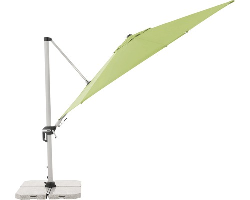 Výkyvný slnečník s kamennou základňou pre vonkajšie použitie