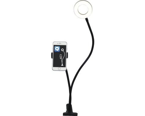 LED stolová lampa Top Light Neck C 5 W 500 lm 3000-4500-6500 K čierna s držiakom na mobil