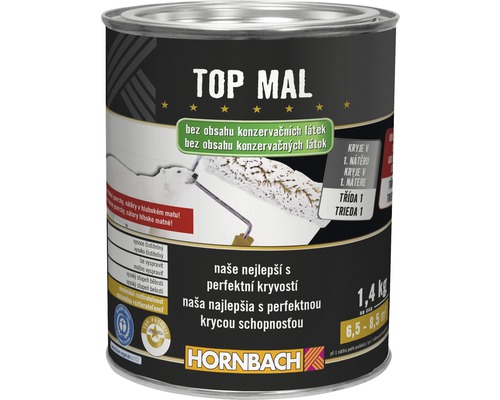 Farba na stenu Hornbach Top Mal bez konzervantov biela 1,4 kg