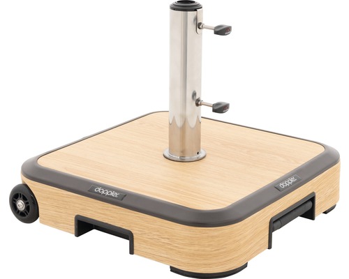 Štvorcový stojan na slnečník s kolieskami a rúrkou z nehrdzavejúcej ocele