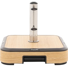 Základňa slnečníka Doppler s rúrkou z nehrdzavejúcej ocele a vzhľadom dreva