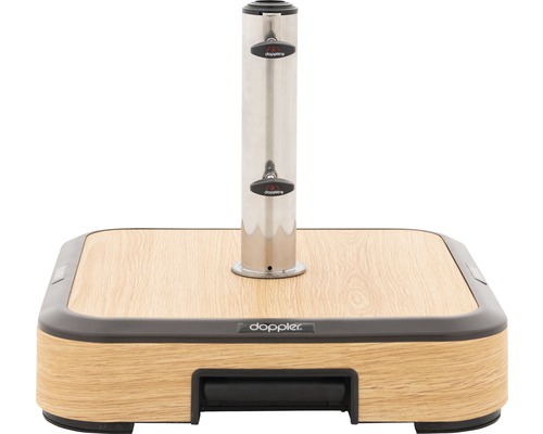 Základňa slnečníka Doppler s rúrkou z nehrdzavejúcej ocele a vzhľadom dreva