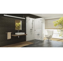 Sprchový kút Brilliant RAVAK BSDPS 90x90 cm R chróm+transparen bez kovania 0UP77A00Z1