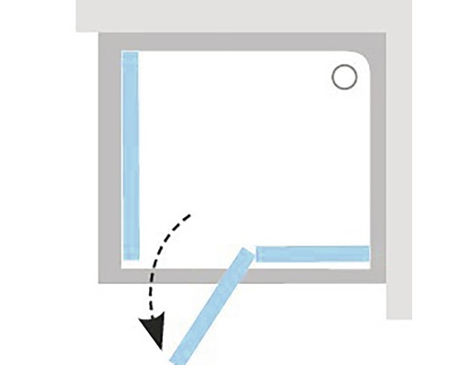 Sprchovací kút s otočnými dverami - ilustrácia