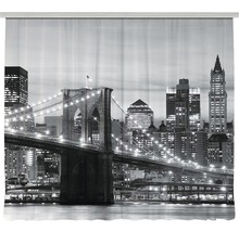 Sprchový záves s motívom panorámy New Yorku a Brooklynského mosta