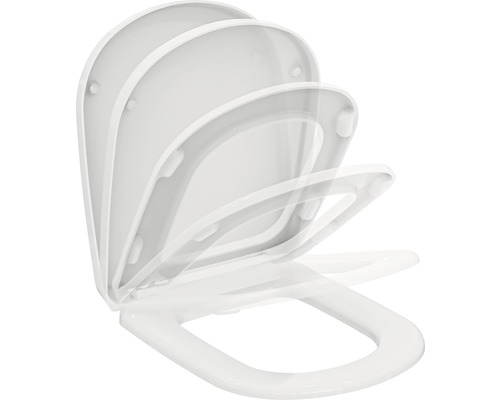 WC doska Ideal Standard Eurovit Plus biela softclose / s pomalým zatváraním T679301 WC sedadlo s pomalým zatváraním v otvorenej polohe