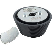 Logo Wolfcraft GmbH. Nadstavec pre odizolovacie kliešte s výstražnými symbolmi.