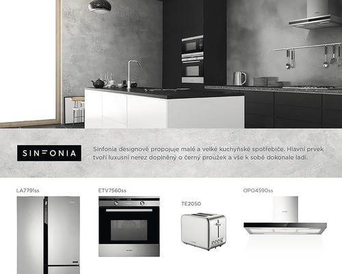 Kuchynské spotrebiče Sinfonia v modernom kuchynskom dizajne