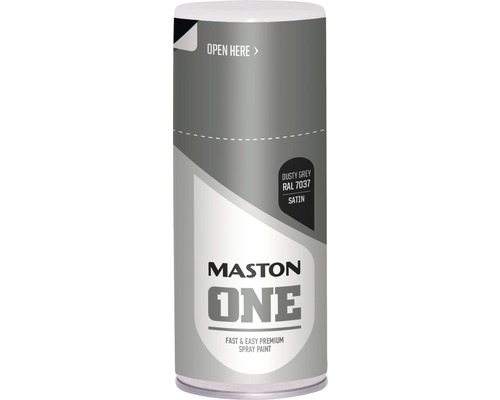 Lak v spreji Maston ONE Satin RAL7037 prachovo šedý 150 ml Maston One sprejová farba v farbe prachovo sivá RAL 7037