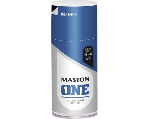 Lak v spreji Maston ONE Satin RAL5010 horcovo modrý 150 ml Sprej Maston One horcová modrá RAL 5010 polomatný