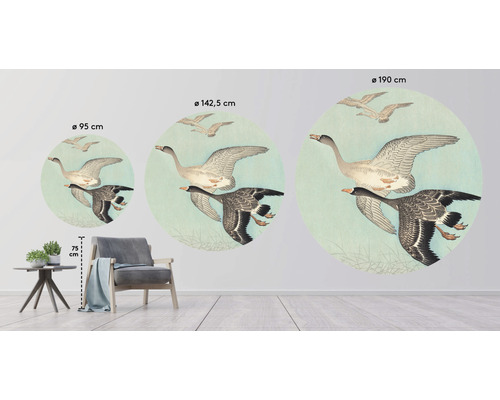 Samolepka na stenu s lietajúcimi husami v troch rôznych veľkostiach