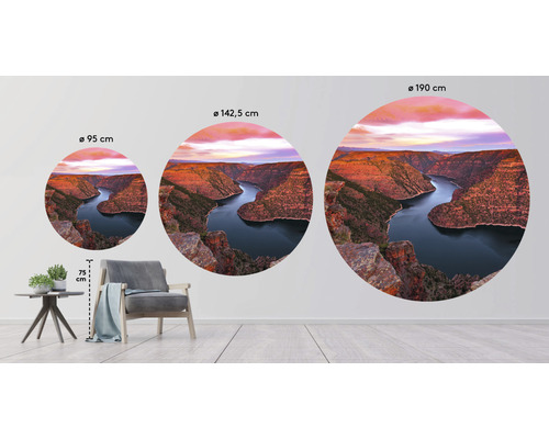 Dekoratívne nástenné kruhy s riečnou krajinou v rôznych veľkostiach