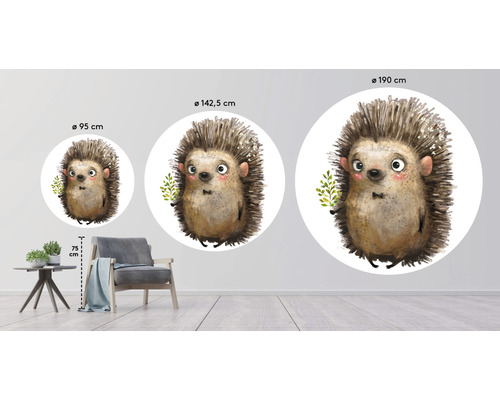 Nálepky na stenu s motívom ježka v troch rôznych veľkostiach ako dekoratívny nápad