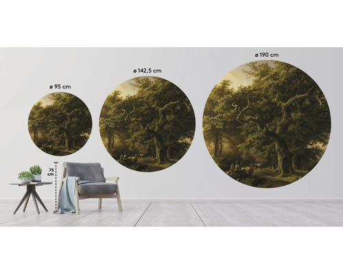 Ilustrácia nástenných obrazov v troch veľkostiach s motívom lesa
