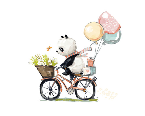 Fototapeta vliesová Panda na bicykli 190