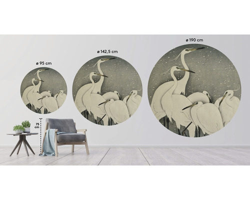 Nástenná dekorácia s motívom volavky v troch rôznych veľkostiach