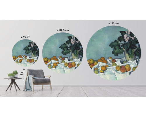 Dekoratívna nástenná samolepka Zátišie s jablkami a kvetmi v troch veľkostiach