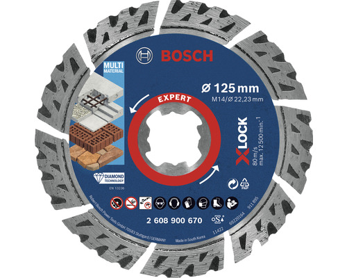 Diamantový rezný kotúč Bosch Professional TS Multi Multi Ø 125x22 mm, upnutie X-LOCK