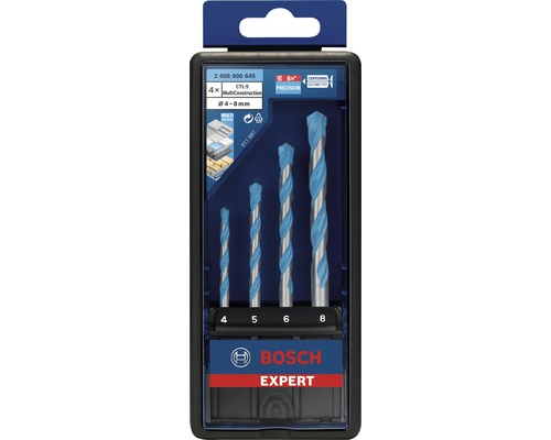 Sada vrtákov Bosch Expert CYL-9 Multi Construction, štyri kusy, veľkosti 4 až 8 milimetrov