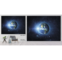 Nástenná maľba s motívom Zeme vo vesmíre, 340 x 254 centimetrov