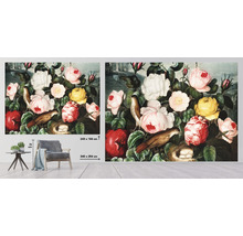 Fototapeta vliesová Kvety a vtáčik 340x254 cm