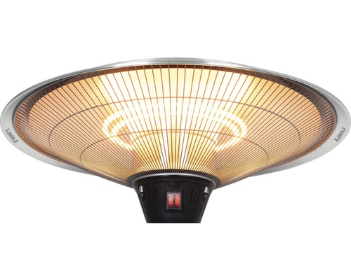 Detailný záber terasového ohrievača s ochrannou mriežkou