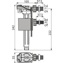 Napúšťací ventil Alcadrain bočný kovový závit univerzálny A160UNI-thumb-1