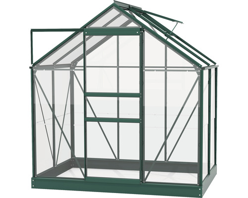 Skleník s otvorenými dverami a strešným oknom