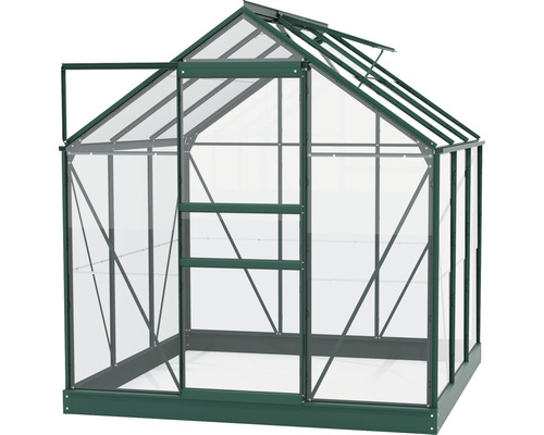 Skleník s otvorenými dverami a strešným oknom