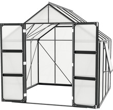 Skleník Vitavia Olymp 6700 polykarbonát 6 mm 257x258 cm čierny vr. základového rámu