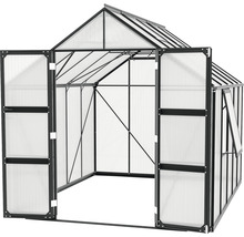 Skleník Vitavia Olymp 8300 polykarbonát 6 mm 257x324 cm čierny vr. základového rámu