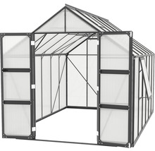 Skleník Vitavia Olymp 9900 polykarbonát 4 mm 257x386 cm čierny vr. základového rámu