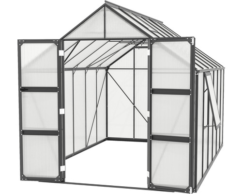 Otvorený skleník s oknami a dverami