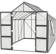 Skleník Vitavia Olymp 9900 polykarbonát 6 mm 257x386 cm čierny vr. základového rámu