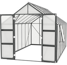 Skleník Vitavia Olymp 11500 polykarbonát 6 mm 257x448 cm čierny vr. základového rámu